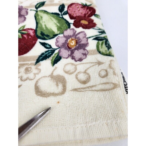 NWT Vintage Cecil Saydah Kitchen Towels Purple Flower Fruit Theme Pear Tomato - Picture 8 of 9